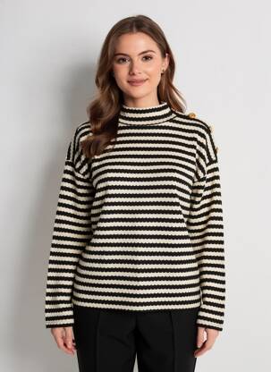 Pull coupe droite manches longues noir TIFFOSI femme