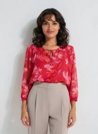 Blouse imprimé fantaisie manches 3/4 rouge STREET ONE femme