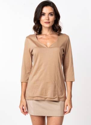 T-shirt manches 3/4 manches 3/4 marron STREET ONE femme