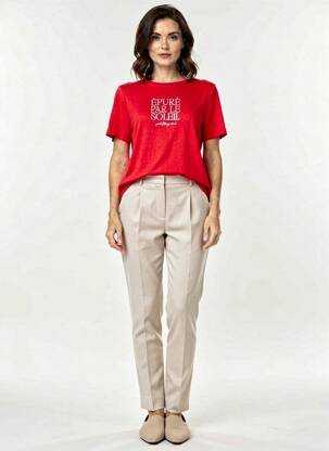 T-shirt sérigraphie manches courtes rouge STREET ONE femme