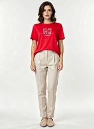 T-shirt sérigraphie manches courtes rouge STREET ONE femme