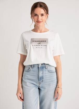 T-shirt coupe droite manches courtes beige STREET ONE femme