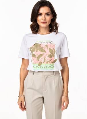 T-shirt coupe droite manches courtes blanc BETTY BARCLAY femme
