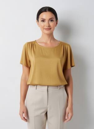 Top stretch manches courtes or LOLA ESPELETA femme