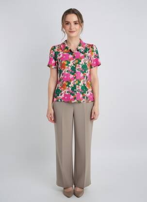 Chemisier manches courtes manches courtes rose PRINCESSE NOMADE femme