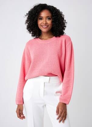 Pull stretch manches longues rose STREET ONE femme