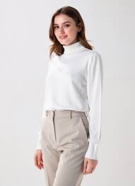 Pull col roulé stretch manches longues beige TIFFOSI femme