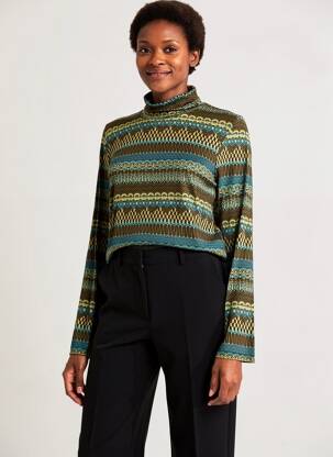 T-shirt manches longues manches longues vert PRINCESSE NOMADE femme