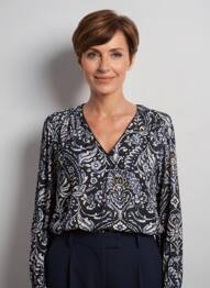 Blouse imprimé fleurs manches longues noir JULIE GUERLANDE femme