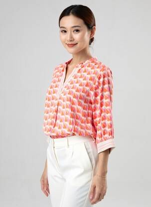Blouse imprimé fantaisie manches 3/4 orange BETTY BARCLAY femme