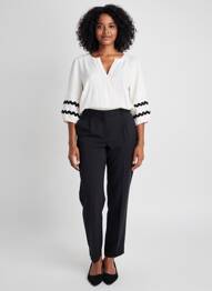 Chemisier tissage crêpe manches 3/4 beige MALOKA femme