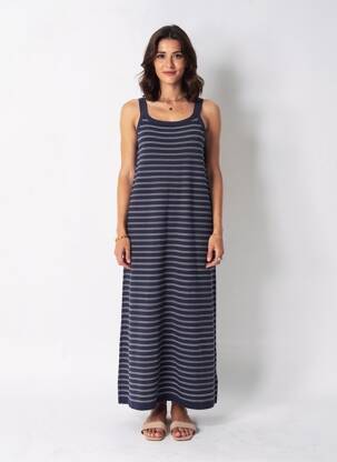 Robe longue sans manche sans manche bleu COMPAÑIA FANTASTICA femme