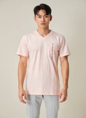 T-shirt coupe cintrée manches courtes rose CAMBERABERO homme