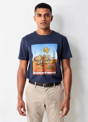 T-shirt coupe cintrée manches courtes bleu CAMBERABERO homme