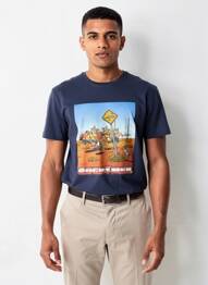 T-shirt coupe cintrée manches courtes bleu CAMBERABERO homme