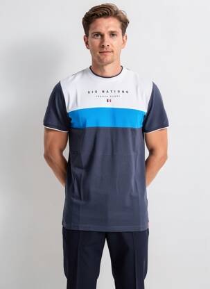T-shirt broderie manches courtes bleu CAMBERABERO homme