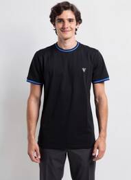 T-shirt broderie manches courtes noir CAMBERABERO homme