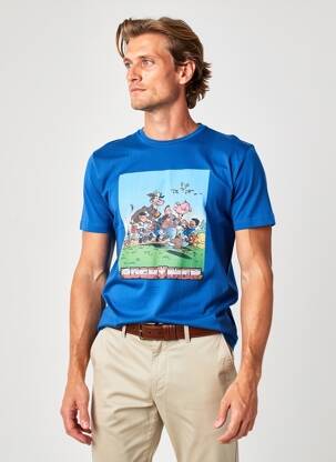 T-shirt coupe cintrée manches courtes bleu CAMBERABERO homme