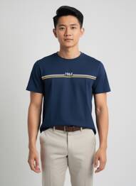T-shirt coupe cintrée manches courtes bleu CAMBERABERO homme