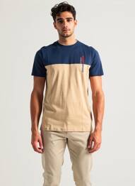 T-shirt coupe cintrée manches courtes bleu CAMBERABERO homme