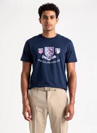 T-shirt broderie manches courtes bleu CAMBERABERO homme
