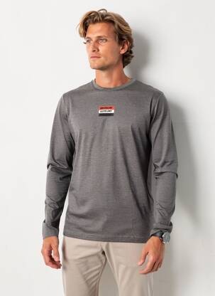 T-shirt tissage chiné manches longues gris CAMBERABERO homme