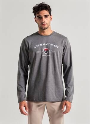 T-shirt tissage chiné manches longues gris CAMBERABERO homme