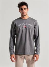 T-shirt broderie manches longues gris CAMBERABERO homme