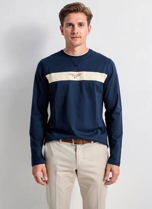 T-shirt coupe cintrée manches longues bleu CAMBERABERO homme