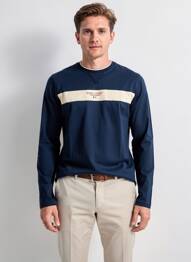 T-shirt coupe cintrée manches longues bleu CAMBERABERO homme