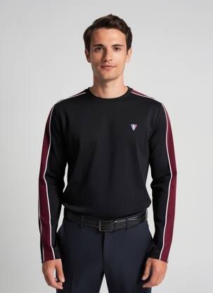 T-shirt broderie manches longues noir CAMBERABERO homme
