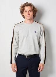T-shirt broderie manches longues gris CAMBERABERO homme