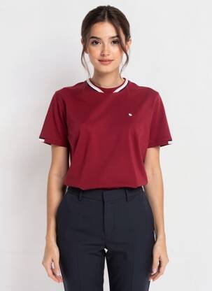 T-shirt stretch manches courtes rouge CAMBERABERO femme