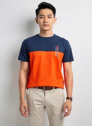 T-shirt coupe cintrée manches courtes orange CAMBERABERO homme