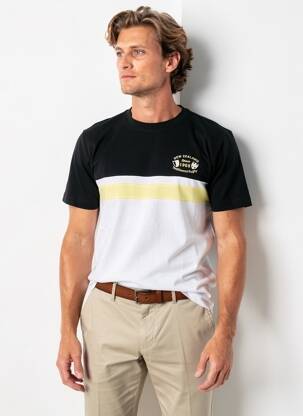 T-shirt broderie manches courtes noir CAMBERABERO homme