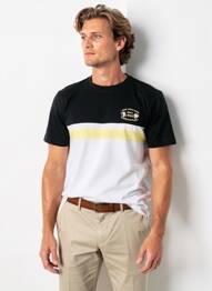 T-shirt broderie manches courtes noir CAMBERABERO homme
