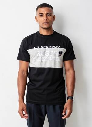 T-shirt broderie manches courtes noir CAMBERABERO homme