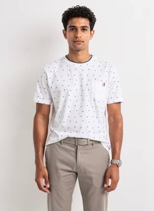 T-shirt coupe cintrée manches courtes blanc CAMBERABERO homme
