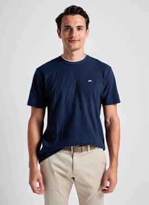 T-shirt broderie manches courtes bleu CAMBERABERO homme