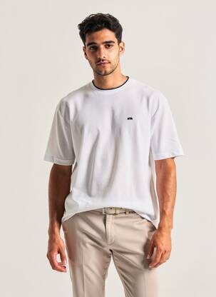 T-shirt broderie manches courtes blanc CAMBERABERO homme
