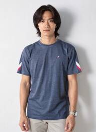 T-shirt broderie manches courtes bleu CAMBERABERO homme