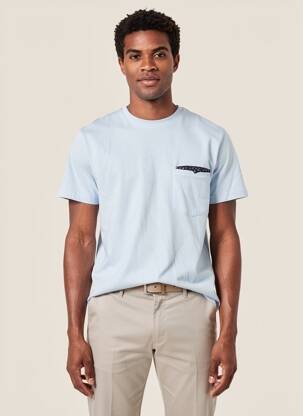 T-shirt coupe cintrée manches courtes bleu CAMBERABERO homme