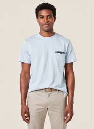 T-shirt coupe cintrée manches courtes bleu CAMBERABERO homme
