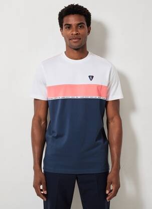 T-shirt broderie manches courtes blanc CAMBERABERO homme