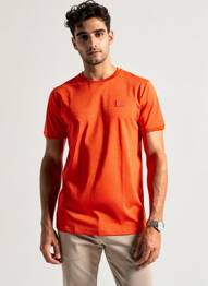 T-shirt broderie manches courtes orange CAMBERABERO homme