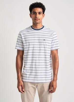 T-shirt broderie manches courtes bleu CAMBERABERO homme