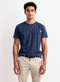 T-shirt stretch manches courtes bleu CAMBERABERO homme