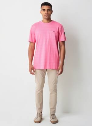 T-shirt coupe droite manches courtes rose CAMBERABERO homme