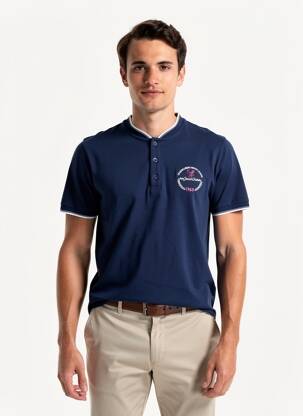 T-shirt stretch manches courtes bleu CAMBERABERO homme