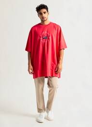 T-shirt broderie manches courtes rose CAMBERABERO homme
